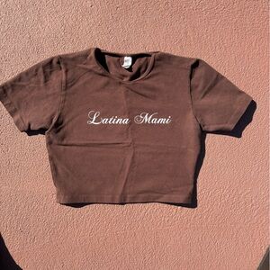 Los Angeles Apparel Dark Brown Cotton Spandex Top